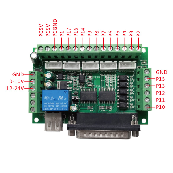 5 Axis MACH3 CNC breakout board